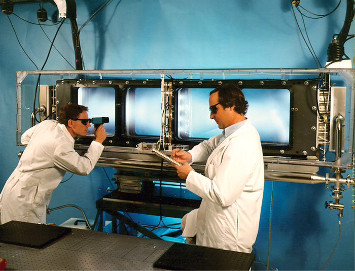 Technicians Inspect Optical Switch