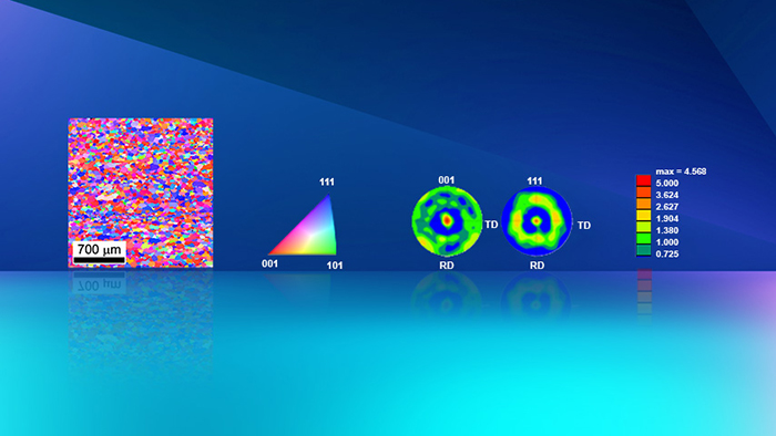 Graphic showing an Electron Backscatter Diffraction map