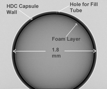X-ray Image of a Diamond Capsule with a Wetted-Foam Layer