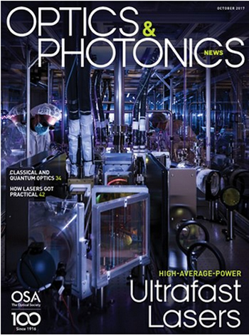 Cover of October 2017 Optics & Photonics News
