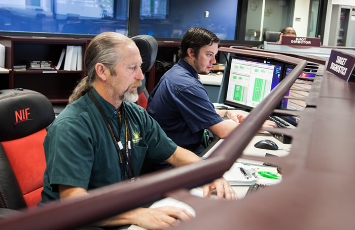 Target Diagnostics Operators in the NIF Control Room