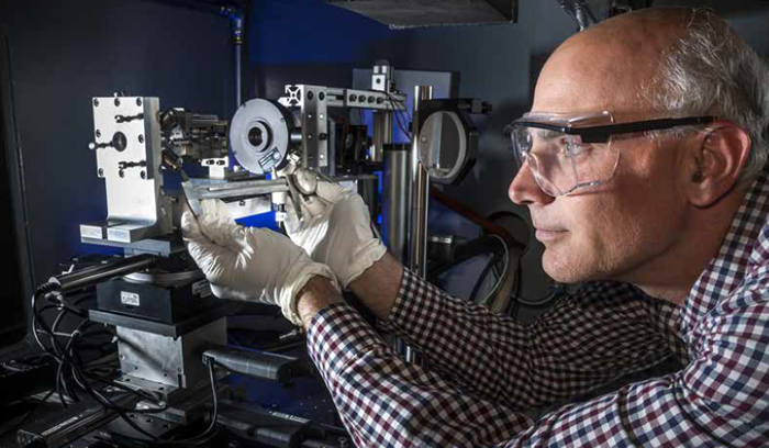 Bernie Kozioziemski Sets Up the Wolter Microscope Calibration System