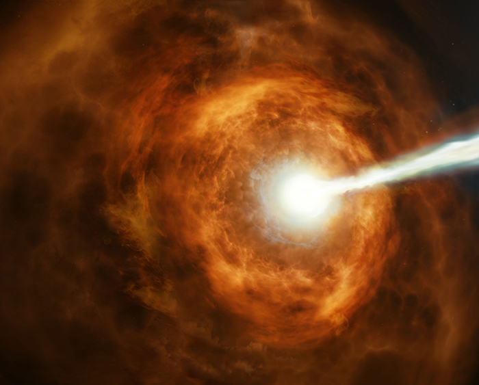 NASA illustration of a gamma-ray burst