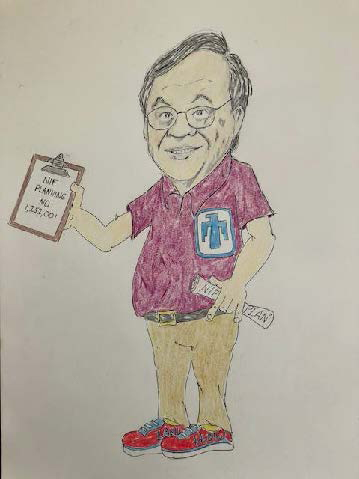 Drawing of Warren Hsing