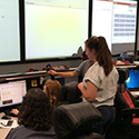 Photo of Evelyn Andrade in NIF Control Room