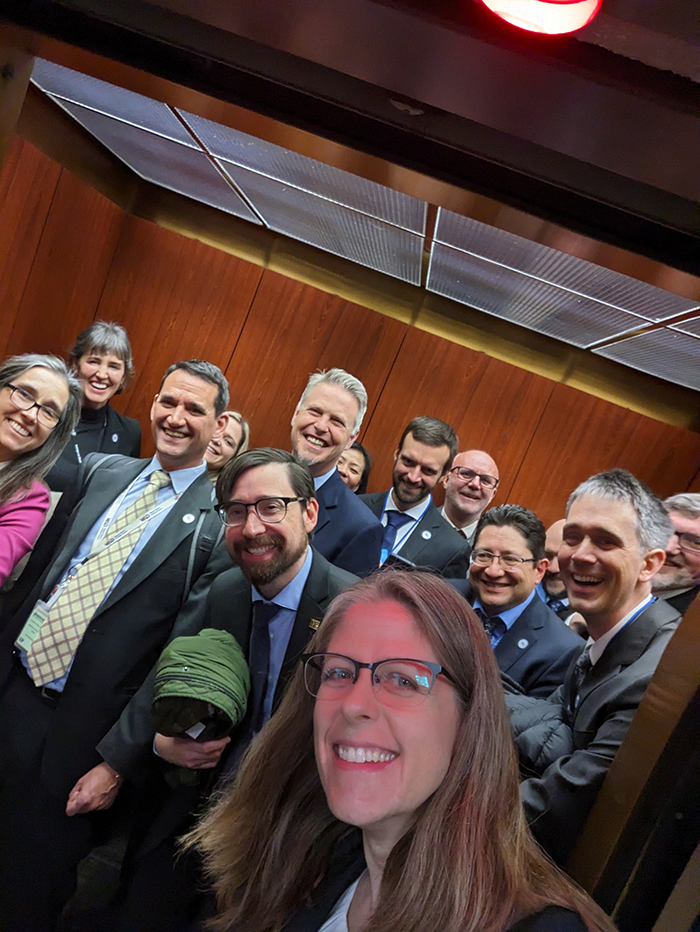 LLNL’s representatives who attended the Dec. 13 press conference at DOE headquarters in Washington, D.C., beam with pride in this group photo