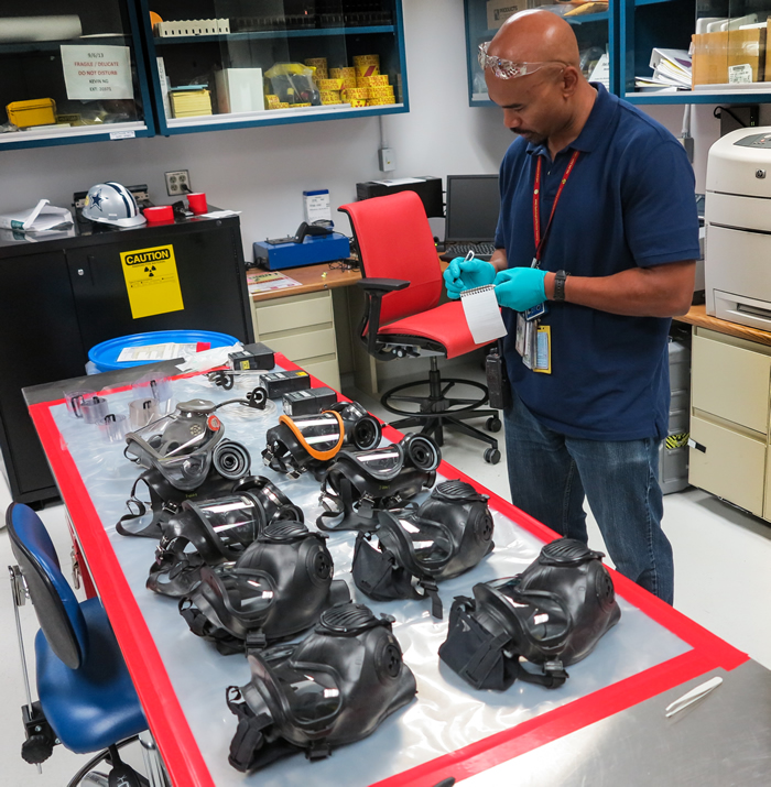 Technician Checks Respirator Masks