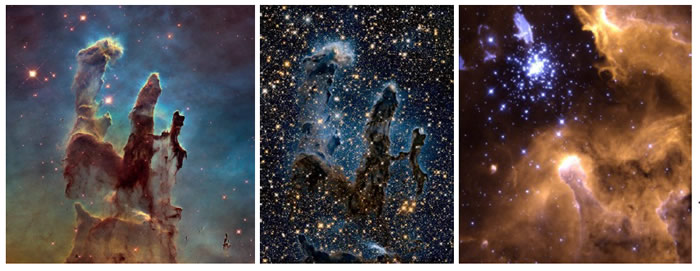 Images of Eagle and NGC3603 Nebulas
